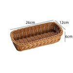panier rectangulaire osier tressé brun clair rustique usage multiple empilable baguettes cuisine stockage alimentos