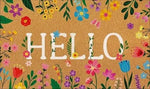 tapis d'entrée marron clair fleurs colorées résistant rides extérieur salon 50x80cm 40x60cm 30x50cm naturel