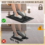 tapis exercice sol antidérapant absorption chocs eva rectangulaire noir elliptical leg mat sport maison