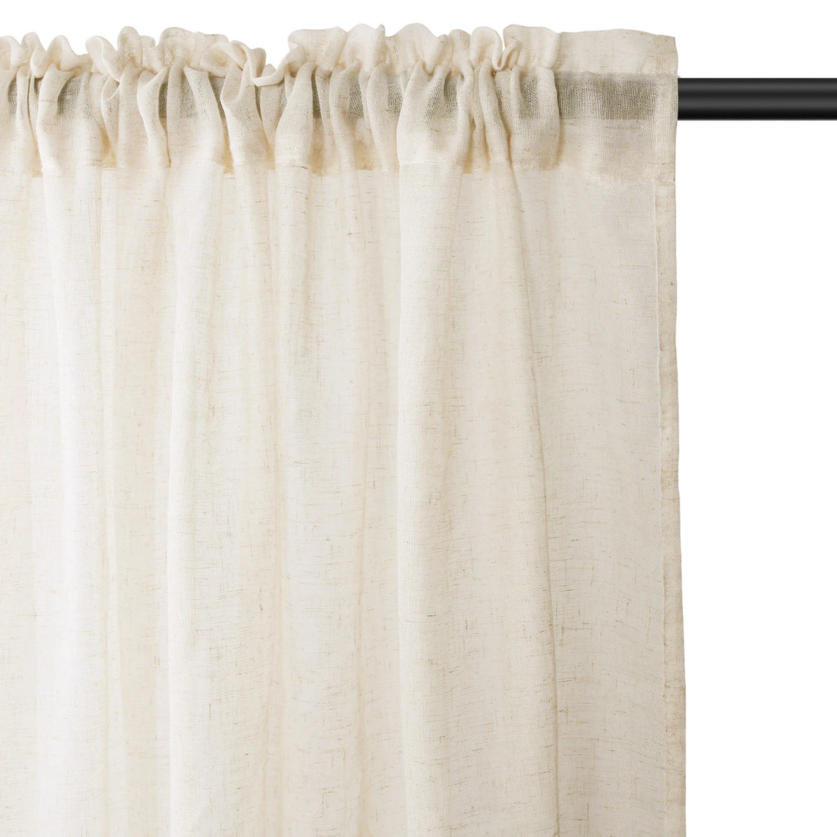 rideau lin blanc cassé texture naturelle translucide décoration intérieure métalliques
