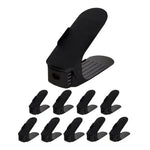 supports chaussures noirs texture perforée moderne clips 5pcs rangement résistant plastique