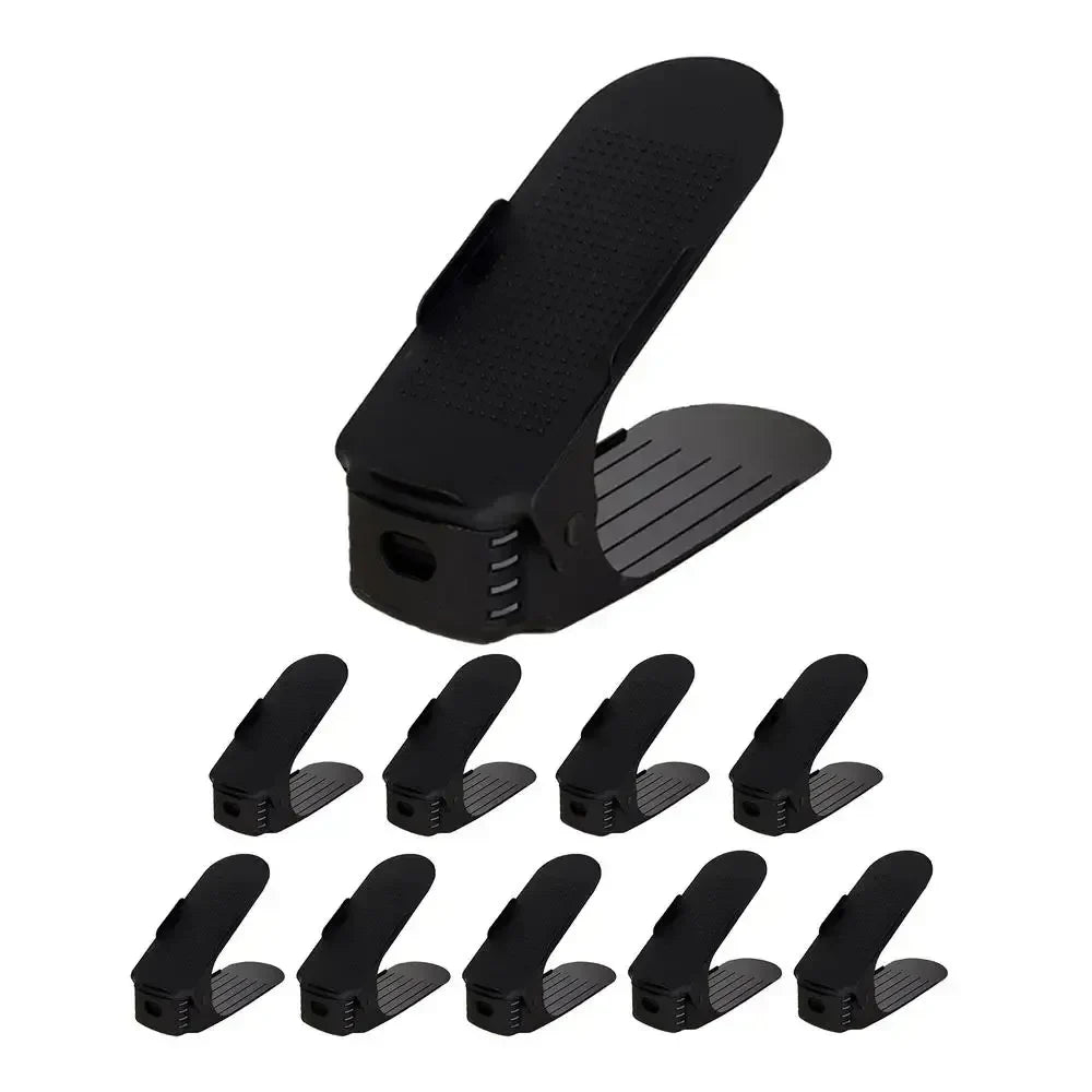 supports chaussures noirs texture perforée moderne clips 5pcs rangement résistant plastique