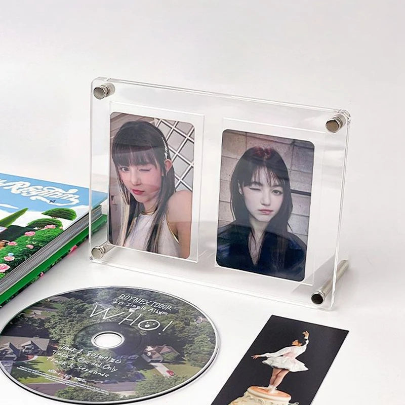 cadre photo moderne transparent clips photo affiche carte postale support cd kpop decoration chambre
