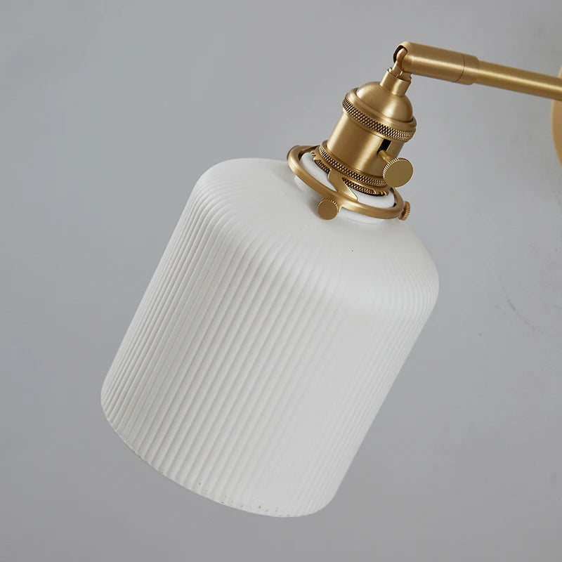 lampe murale moderne dorée blanche plissée fixée mur ampoule led e27 4w 60w