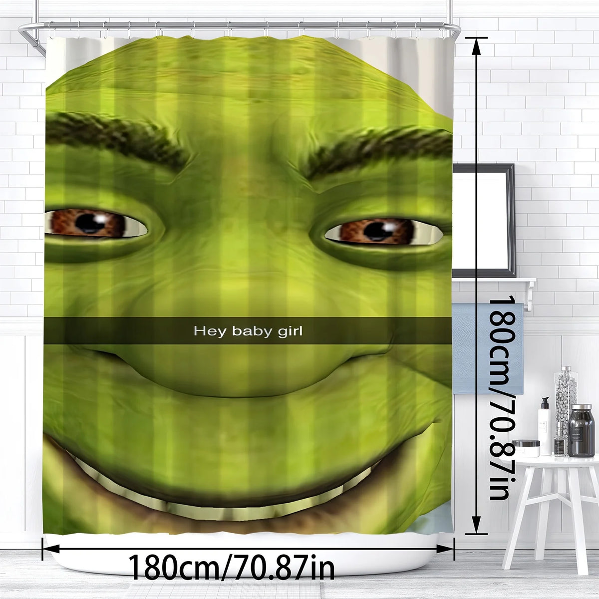 rideau douche vert personnages animés moderne opacité grenouille anneaux métalliques machine wash polyester