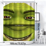 rideau douche vert personnages animés moderne opacité grenouille anneaux métalliques machine wash polyester
