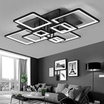 plafonnier moderne acrylique led noir géométrique contemporain suspension lumineuse cascade carrés