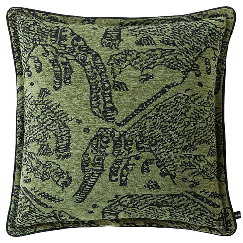 housse coussin carrée velours orange léopard noir pompons décoration salon moderne canapé