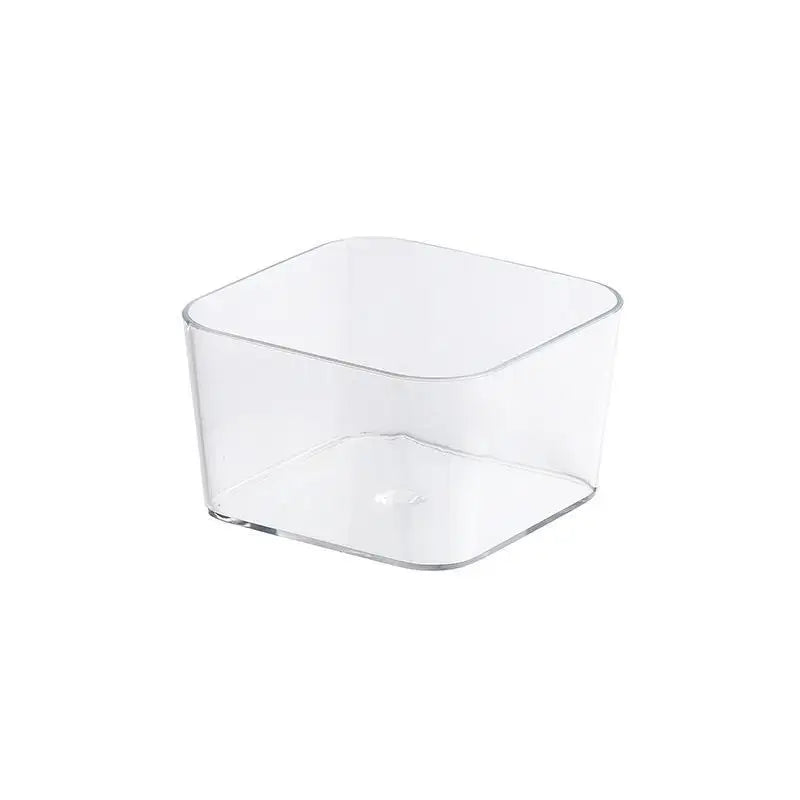 boîtes rangement transparentes modernes salle bain empilables plastique maquillage organisation calculatrice marqueurs