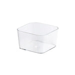 boîtes rangement transparentes modernes salle bain empilables plastique maquillage organisation calculatrice marqueurs