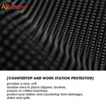 tapis antidérapant caoutchouc protection salon coiffure outils professionnels utilitaires noir texturé points reliefs bordures