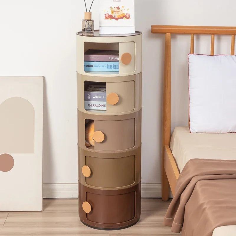 table nuit meuble moderne rose minimaliste tiroirs transparents chambre coucher