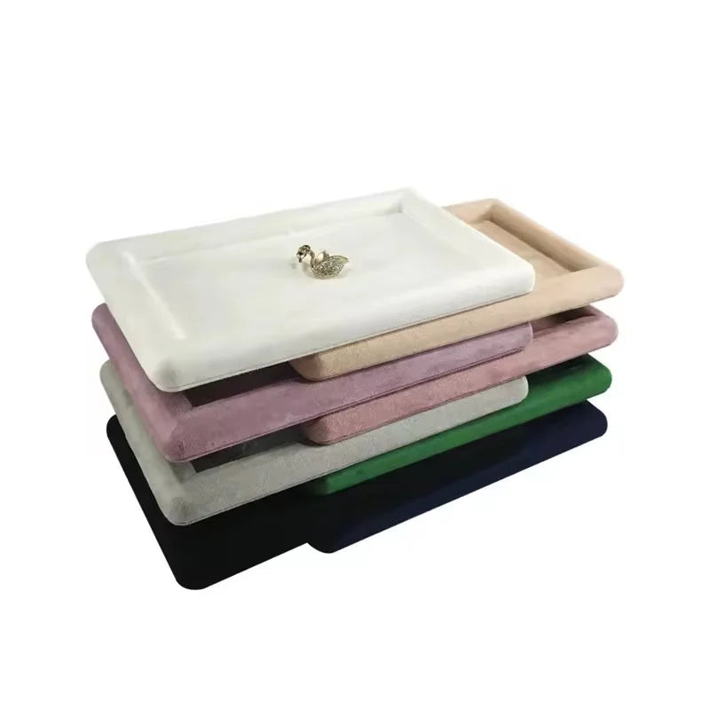plateau bijoux velours moderne vert beige rose gris noir exposé domicile