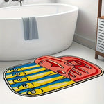 tapis créatif pop art poissons rayures horizontales rouge vert bleu blanc adultes extérieur imperméable