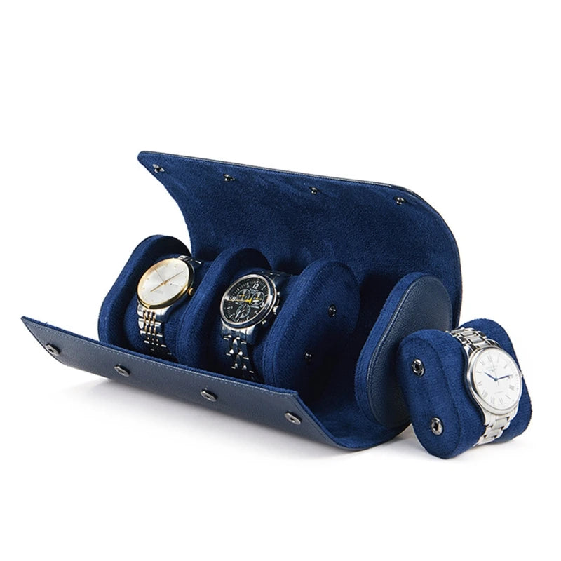 Rangement montre cuir PU vue intérieure coussins