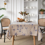 nappe rustique fleurs vintage beige bleu table mariage fêtes halloween noël