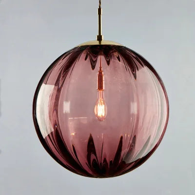 lampe suspendue moderne verre texturé bleu marron gris ampoule edison filaire 249lm 3ans garantie