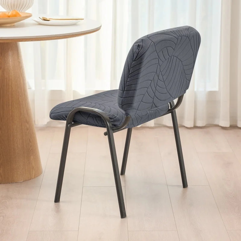 housse chaise gris rayures moderne adhésif polyester salle manger mariage banquette universelle washable
