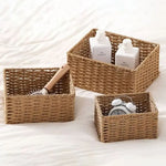 panier rangement tressé réutilisable rotin tailles rangement cosmétiques objets divers bohème minimaliste
