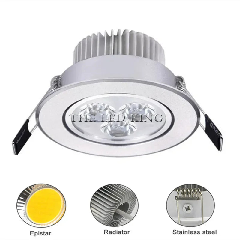 Spot LED argenté moderne 10W 14W dimmable aluminium certifié FCC RoHS