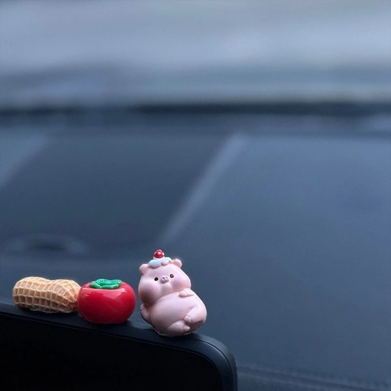 figurines cartoon mignon figurine bulldog oreiller cochon chapeau voiture tableau bord