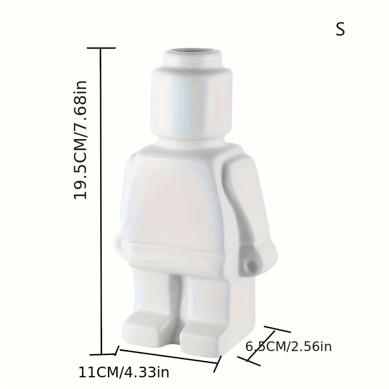 Vases céramique Lego vert blanc noir décoration intérieure moderne figurines ludiques