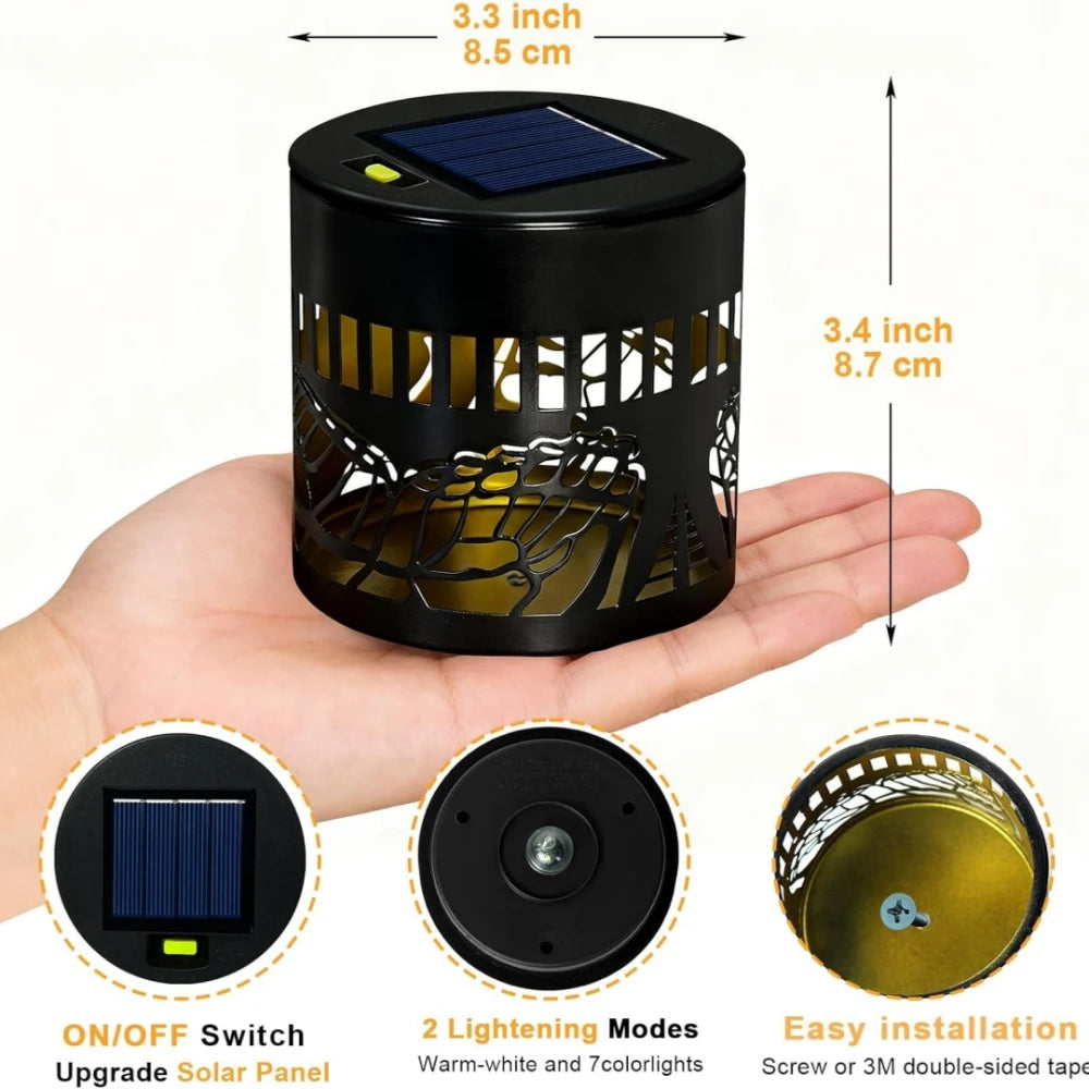 projecteur solaire papillon noir moderne auto change couleur led adhésifextérieur autonomepanneau solaire