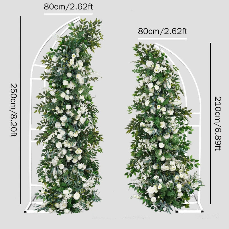 arche decorative fleurs artificielles blanc feuillage vert decoration mariage anniversaire exterieur classique eventos partys