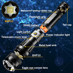 lampe torche noire rechargeable usb texturée rainures moderne robuste anneau serrage cordon