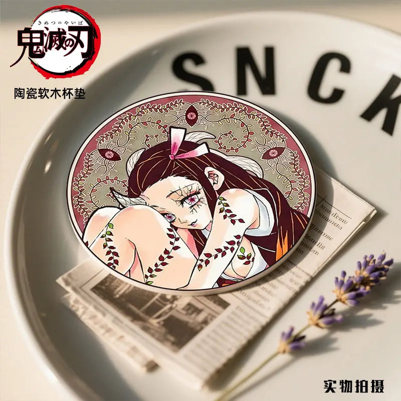 coasters céramique démon slayer multicolores illustrations personnages opaques art illustratif