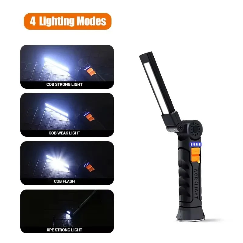 lampe travail rechargeable aimant forte lumière intense résistante choc texture antidérapante multifonction pratique