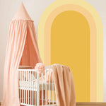 rideau mural moderne orange jaune beige uni minimaliste maison salon chambre d'enfant decoration autocollant