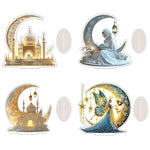 décoration figurines transparentes croissant lune motifs orientaux sorcières fées mosquées étoiles dragons fantaisie