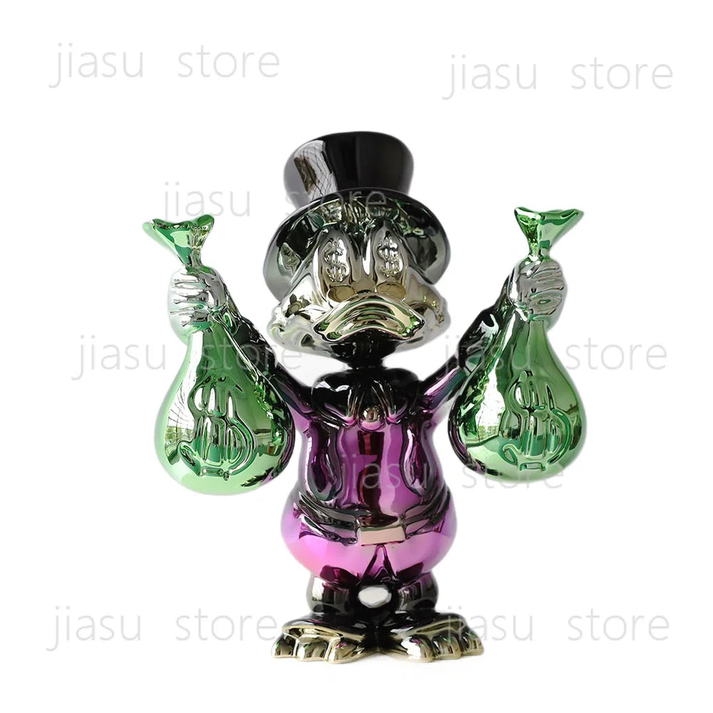 statues articulées détaillées sacs mains sac chapeau costume chaussures dorées rouges noirs vertes