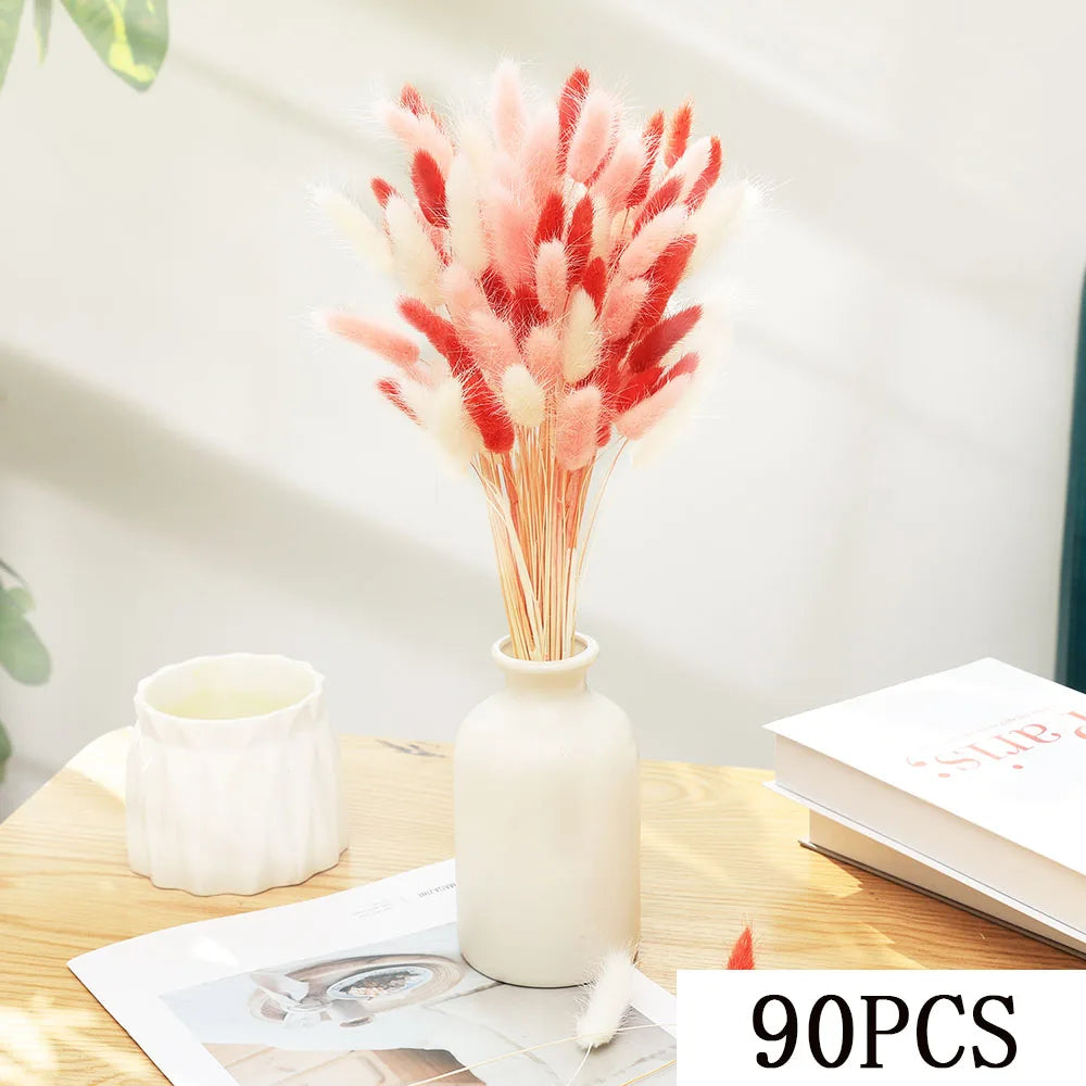 bouquet fleurs séchées jaunes plumes boho décoration maison anniversaire fête valentin nouvelle année