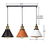 lumière suspendue industrielle conique noire blanche orange éclairage moderne chambre salon