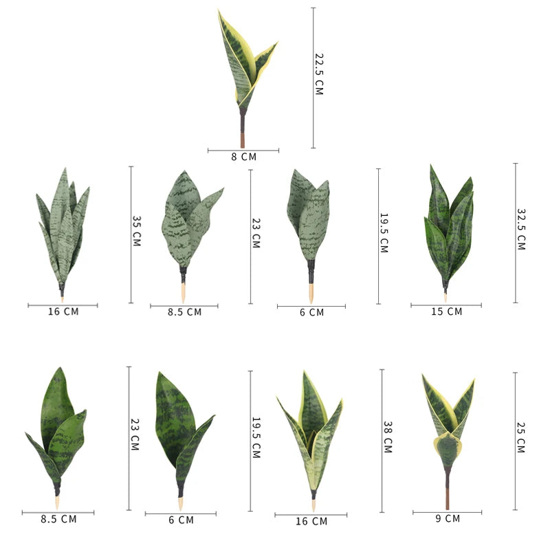 feuilles artificielles vertes rayures noires moderne décoration intérieure adhésif extérieur ornement vert plastique unique