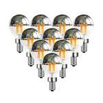 ampoules led dorées argentées vintage e14 e12 opalescentes modernes 400 lumens 4w