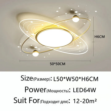lampe moderne or noir étoiles cercles concentriques éclairage chambre salon