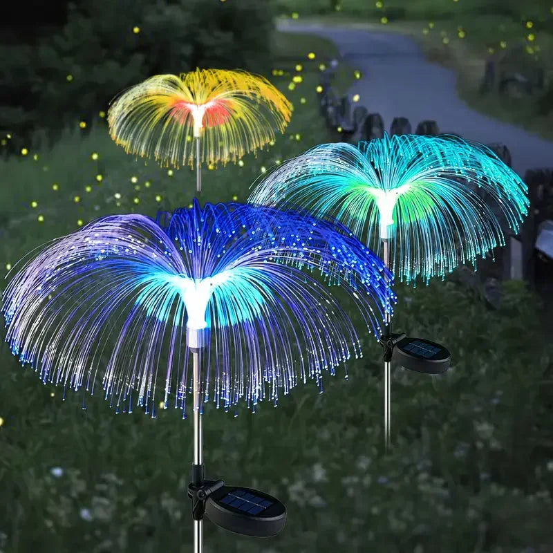 lampe solaire led multicolore moderne fibre optique lumineuse autoinstallation extérieure contemporaine étanche urgence