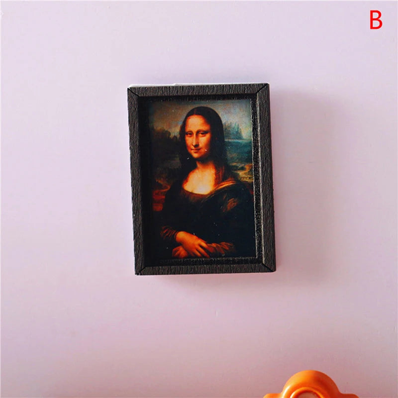 cadre mural classique peintures nuit étoilée mona lisa fleurs bateaux