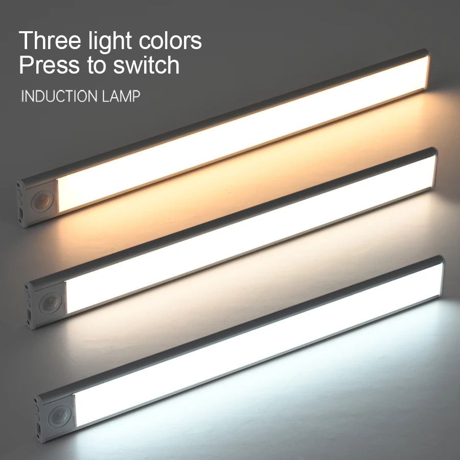 veilleuse led sans fil rechargeable détecteur mouvement sous meuble blanc moderne 10cm 20cm 30cm