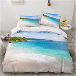 Housse de couette océan tropique king size bleue