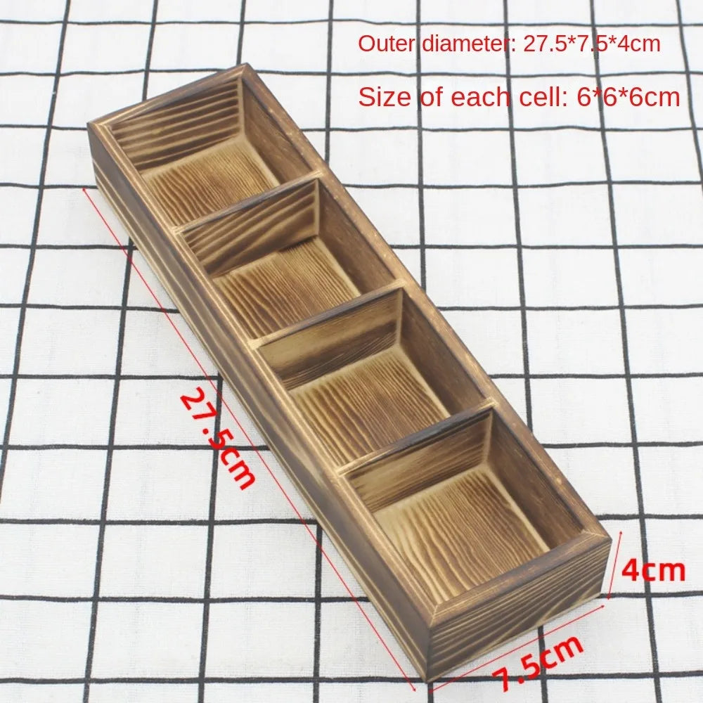 boîtes compartiments bois naturel minimaliste compartiments divisés grain bois rangement rustique tri articles divers