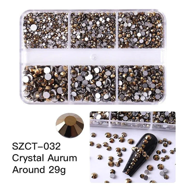 strass cristal ab rose bronze décoration nail art brillants rond opaques mixtes flatback