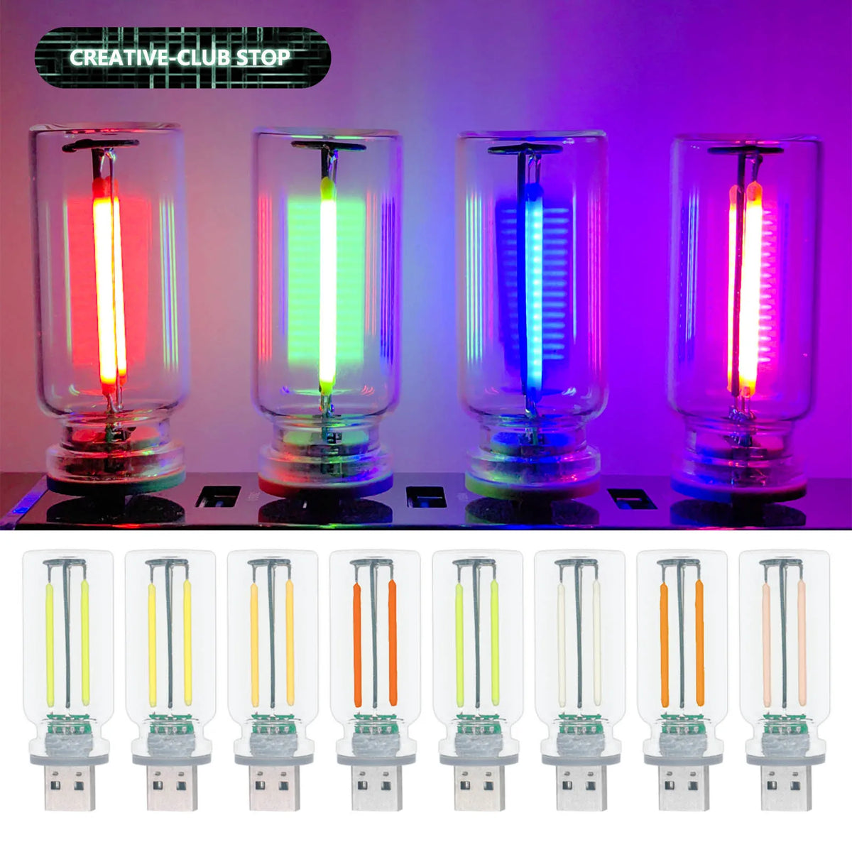 ampoule led transparente filament tactile gradation nocturne décoration chambre camping étude voiture led moderne