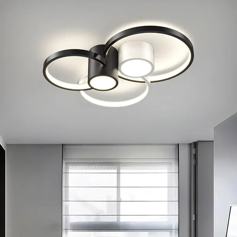 plafonnier led carré moderne minimaliste noir blanc géométrique chambre décoration maison