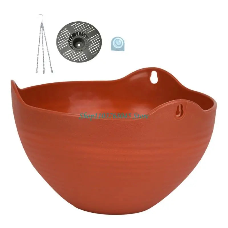 Cache pot suspendu moderne orange bleu rose jaune ridé opale chaîne