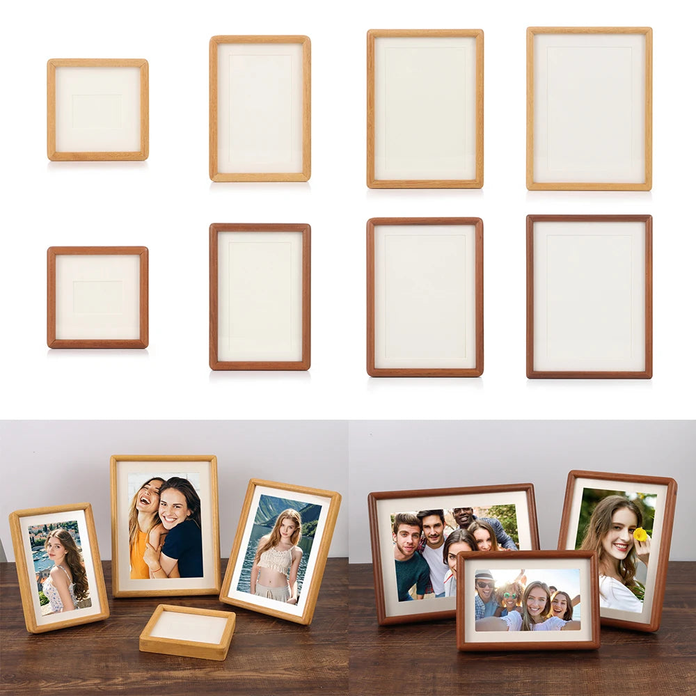 cadres photo bois moderne 10x10 16.6x11.6 19.2x14.2 21.7x16.7 marron minimaliste