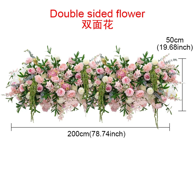 décoration murale artificielle bouquet fleurs roses pivoines feuilles vertes mariage anniversaireextérieur moderne 100cm 40cm